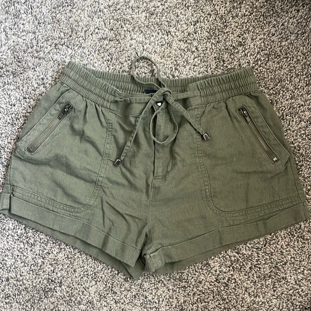 Olive green cloth shorts